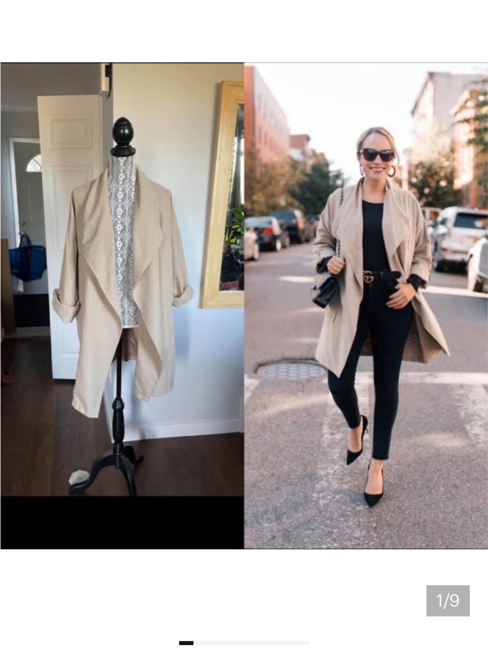 Large NWT Jack BB Dakota Draping Trench Coat Jacket.